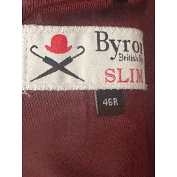 Byron Slim Fit Mens Blazer 46R Navy Blue Velvet Jacket Classic Two-Button Closur - Picture 10 of 10